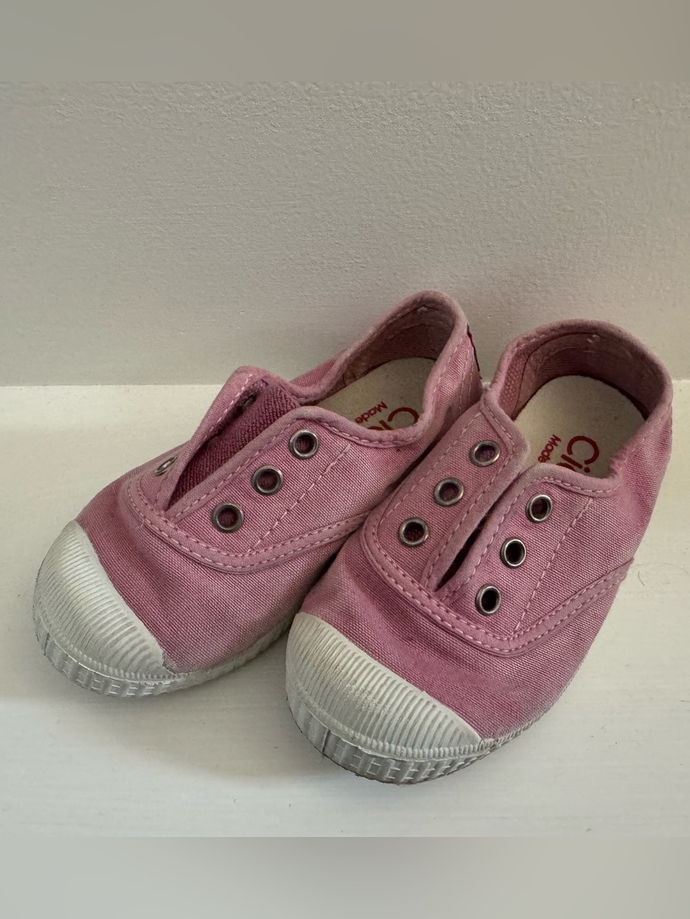 Cienta Pink Slip-On Canvas Sneakers for Kids